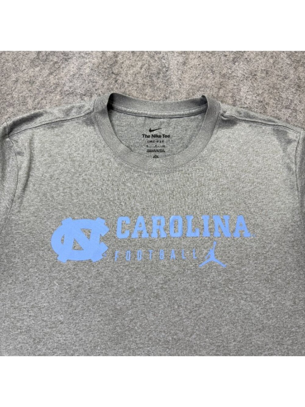 North Carolina Tar Heels Nike Shirt Men S Gray DRI-FIT Football Crew Neck SS